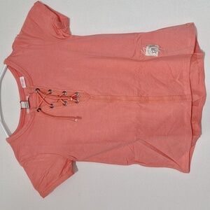 Silver Jeans Kids Orange Lace-Up Tee